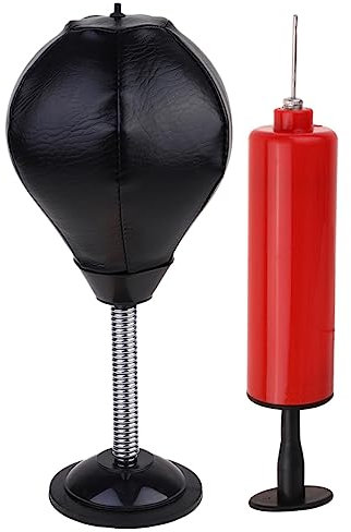 HONMEET Boxentasche Für Schreibtisch Mit Saugnapf Kleiner Boxball Aus Sicheren Material Vertikaler Boxsack Für Stressabbau Und Augenkoordination Zu Hause Büro