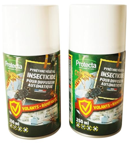 Insecticide Pyrèthre Végétal, Mouch'clac, Protecta, Anti insectes volants, Mouches, Moustiques...- 2 x 250ml,