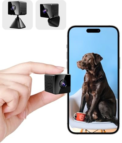 javiscam Mini Spy Camera 4K Hidden Camera with Night Vision WiFi Indoor Security Cam with Motion Detection/Cloud&SD Storage/Built-in Battery/Real-Time Video for Home Nanny Cameras