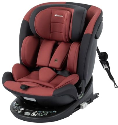 Bebeconfort RevolveFix 360 i-Size, 360 Swivel Car Seat, 0-12 Years, 40-150 cm, ISOFIX Car Seat, Top Tether Installation, 360 Rotation, 6 Recline Positions, 12 Hearest Positions, Dual Red
