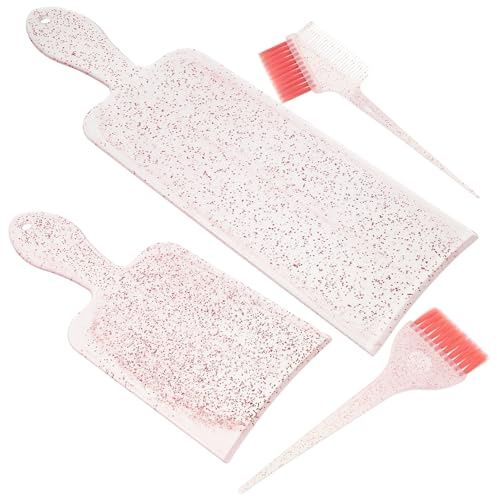 Générique Kit Coloration Cheveux 4 Pièces Pinceau à Coloration Capillaire, Palette à Mèches en Plastique, Peigne à Palette en Évidence, pour Mèches, Teinture et Balayage à Domicile Salon,