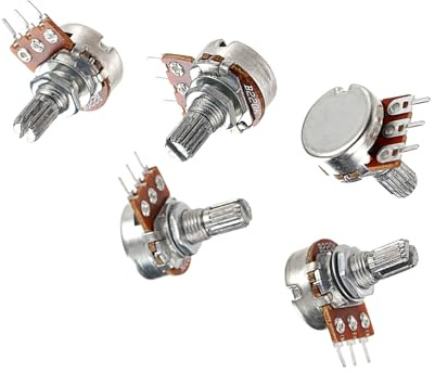 5 Pack Split Shaft 220K Ohms Potentiometer with 3 Pin Terminal Suitable for Easy Wiring in Guitar Amplifier Circuits Guitar Tone Control Potentiometer