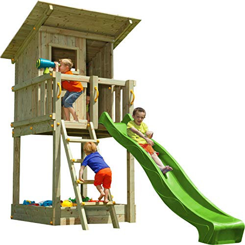 MASGAMES | Parque Infantil Torre Beach Hut XL | Altura Plataforma 150 cm | Anclajes incluidos | Uso doméstico |