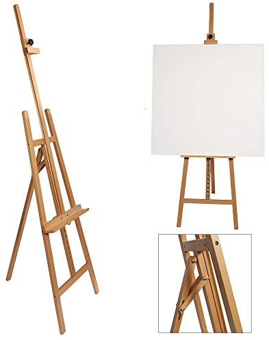 ARTISTIK Floor Standing Artist Easel 100% Solid Beechwood – Professional Studio A-Frame Tripod Art Easel Stand for Painting, Sketching, & Weddings – 6ft