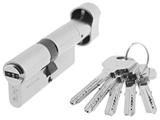 Yale, YL6P3030HN, Cilindro de Seguridad, YL6, Leva Larga, Llave - Botón, Niquelado, 30 x 30 mm