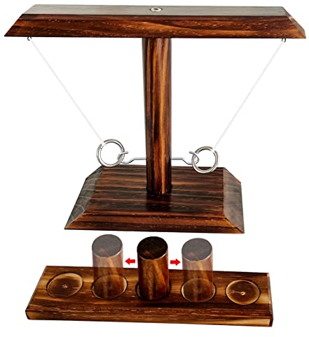 DIIQII Ring Toss Game, Holz Tischplatte Hook Ringwurfspiel Kinder, Premium Party Wurfspiele Spiel für Family Fun Indoor/Outdoor Game