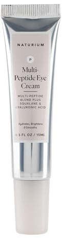 Naturium Multi-Peptide Eye Cream, Smoothing & Anti-Aging Skincare, with Squalene & Hyaluronic Acid, 0.5 oz