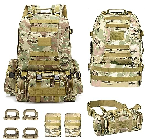 BODYGAD 60L Militär Rucksack, Wasserdicht, Schwarz, 55 x 45 x 15 cm, Outdoor, Unisex, Reißverschluss, Softshell, Framed Backpack