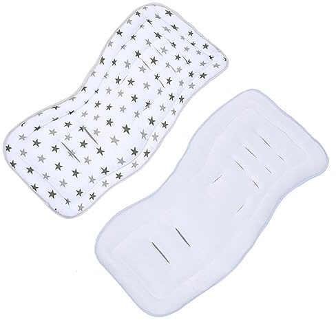 Reversible Baby Pushchair Seat Liner Cotton Stroller Seat Pad Universal Pram Insert Pad Baby Carriage Pram Liner Pushchair Cushion Mattress Breathable Buggy Seat Cover Washable Warm Seat Mat