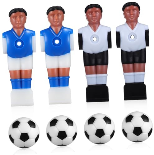 HOOTNEE Tischfußball-Ersatzspieler Set Mit 4 Harzspielern Und 4 Tischfußballbällen Tischfußballfiguren Für Kickertisch Zubehör Für Reparatur Oder Mini-Fußballspiel
