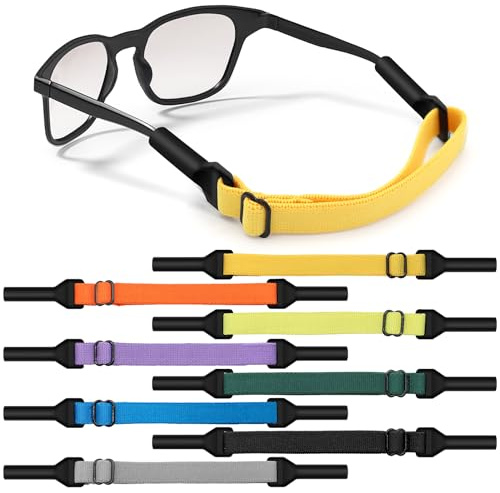 XIANGLONGY 8 Pièces Ajustable Cordon Lunettes Enfant, Elastiques Ajustable Cordon Lunettes Sport, Antidérapantes Cordon Lunette, Sangles de Lunettes pour Tous Types de Lunettes, Multicolor