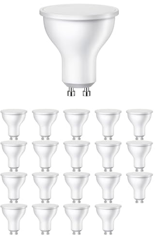 ledscom.de 20 GU10 LED-lampor, PAR16, varmvit (2800 K), 0,5 W, 49lm, 100°, matt