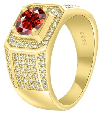 LOEXZAH Anillos de moissanita de 1 quilate para hombre, alianzas de boda de plata de ley 925 de 18 quilates, anillo de moissanita, anillos de compromiso de moissanita, anillos de diamantes de oro para