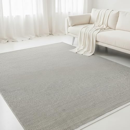 Interiyou Alfombra Salon Artesanal de algodón Riga - 70x140 cm Beige/Negro - Tejido a Mano para Sala, Dormitorio - 100% artesanía de Fibra Natural