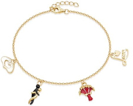Pulsera Oro Amor Eterno - Te Quiero - Abalorios - Charms de 18K -Brazalete - Ava Regalo para Mujer Esposa Novia Día de la Madre