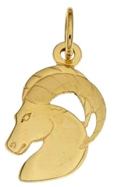 CIONDOLO ZODIACALE CAPRICORNO IN ORO GIALLO 18 KT + COLLANA LACCIO IN OMAGGIO