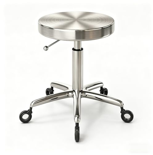 Taburete rodante con ruedas, altura ajustable 19-23