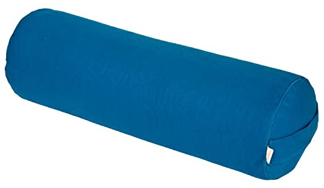 Yogabox Yogabolster Basic für Yin-Yoga, Ø22 cm, Yoga Rolle mit Buchweizenschalen Füllung, Waschbarer Bezug aus 100% Baumwolle, Yoga Bolster Rolle für Restorative Yoga, petrol