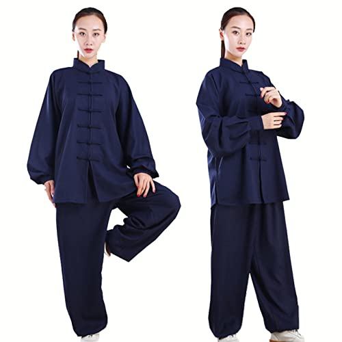 Hombre Tai chi Uniforme Artes marciale Ropa Traje de Kung fu artes marciales entrenamiento wing chun ropa para Hombre Mujer ,Blue-XXL