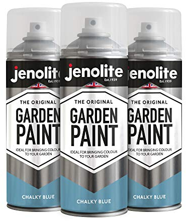 JENOLITE Directorust Chalky Spray Paint | BLUE | 3x400ml | Multi-Surface Chalky Finish Spray Paint | Ideal For Furniture, Ornaments, Picture Frames | Interior & Exterior Use | PANTONE 644U