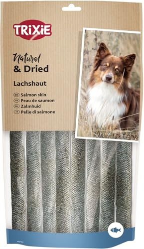 TRIXIE Cane leckerli pelle di salmone, spuntino per cani essiccato - spuntino ricco di proteine con carne 150 g - 27151
