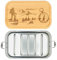Thiger Brotdose zum Wandern - Edelstahl Brotbox mit Holzdeckel - Personalisiertes Geschenk - Lunchbox für Wanderer - Edelstahl Trinkflasche (1100 ml ohne Trennwand)