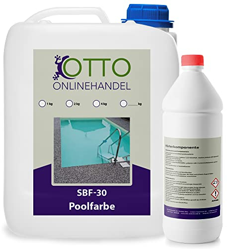otto-online-handel SBF-30 Poolfarbe (50 m²) für Innen & Außen Swimmingpool Lack für Boden und Wände in RAL 7030 (Steingrau)