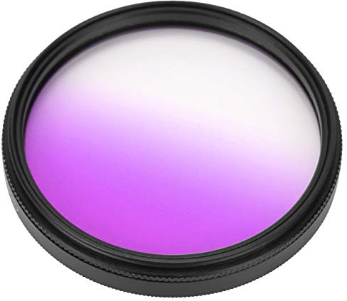 Filtro de Lente Degradado, Filtro de Lente de Cámara DSLR de 52 Mm para Canon, Nikon, Sony, Cámara Fuji (Púrpura Degradado)