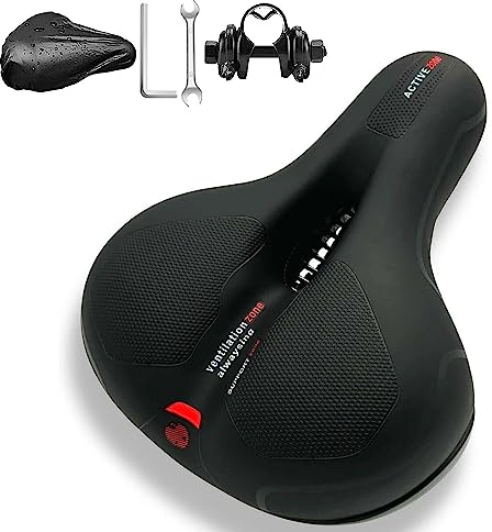 Cloud Comfort Pro 2.0 Fahrradsattel, Bequem Weich Memory Foam Ergonomisch Stoßdämpfend Atmungsaktiv Fahrrad Sattel, Cityradsättel Mountainbikesättel mit Federung für Herren Damen Kinder (Rot-Pro 2.0)