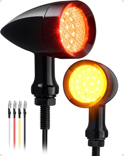 PBYMT Motorcycle LED Turn Signals Bullet,SMD Blinker Lights,Rear Turn Signals Compatible with Honda Yamaha Suzuki Kawasaki Harley Dyna (10mm Mounting Hole)