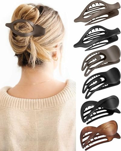 PROPOG Pinzas Pelo Mujer, 6 Piezas Pinza Pelo Plana Francesa Antideslizante Hair Clips Elegante Pinzas de Pelo Accesorios Pelo Mujer Niña