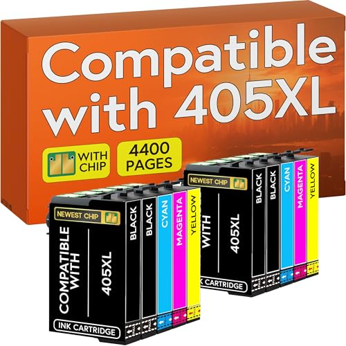 Supply Guy Cartuchos de Impresora compatibles con Epson 405XL 405 XL para WF-3820 WF-3825 WF-4820 WF-4825 WF-7840 (Multipack 405 de 10)