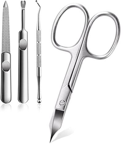 Tijeras de manicura pequeñas de acero inoxidable, removedor de piel muerta, recortadora de belleza y aseo de acero inoxidable, pequeñas manicura, removedor de piel muerta para el hogar