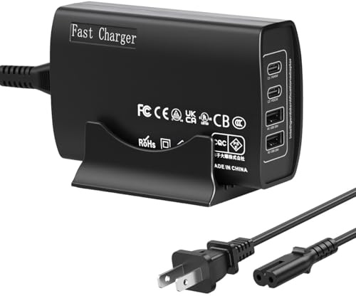 USB C Fast Charger Block 100W Independent Output Charging Station for Multiple Devices, 4 Ports simultaneously Using 45W+20W+18W+18W, Multi Device Charging Dock for iPad Phones Tablet & More