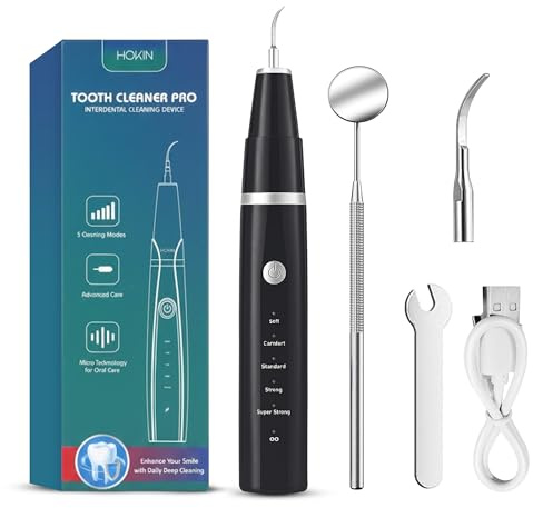 HOKIN Limpieza Dental 5 Piezas de Acero Inoxidable Blanqueamiento Dental Para Hombres, Mujeres, Niños y Mascota (1)