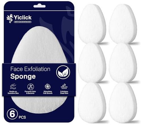 Yiclick Spugna esfoliante per il viso, esfoliante per la pulizia quotidiana, strumenti per la rimozione dei punti neri, spazzola per lo scrub del viso, cuscinetti esfolianti riutilizzabili per donne
