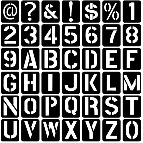 RAHHLIZS 42PCS 3 Inch Number Letter Stencils for Spray Painting on Wood Wall Glass Fabric Sign and Craft Decoration