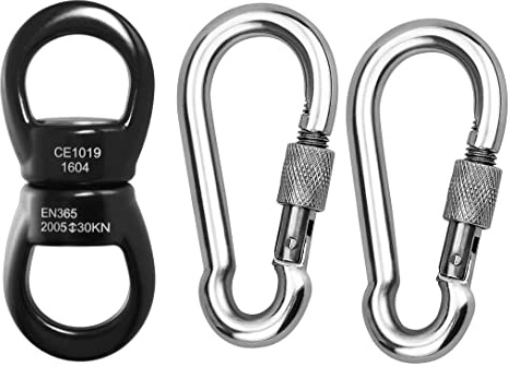MALAYAS Swing Swivel,30KN CE Certified Micro Rotator Swivel Device 360° Rotational Device Hanging Accessory for Web Tree Swing, Hammock Chair, Climbing Rope, Aerial Yoga, Kids Swing Swivel