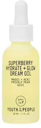 Youth To The People Superberry Hydrate + Glow Facial Oil - Flash-Absorbing Vegan Oil with Acai, Maqui, Prickly Pear + Goji for Skin Glow, Visibly Softening Fine Lines + Wrinkles - Clean Beauty (1oz)