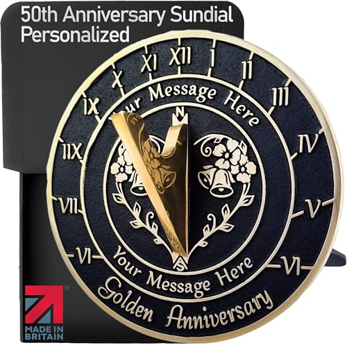 The Metal Foundry Grande meridiana personalizzabile per il 50° anniversario di matrimonio d'oro, idea regalo perfetta per lui, per lei o per una coppia che festeggia i 50 anni di matrimonio
