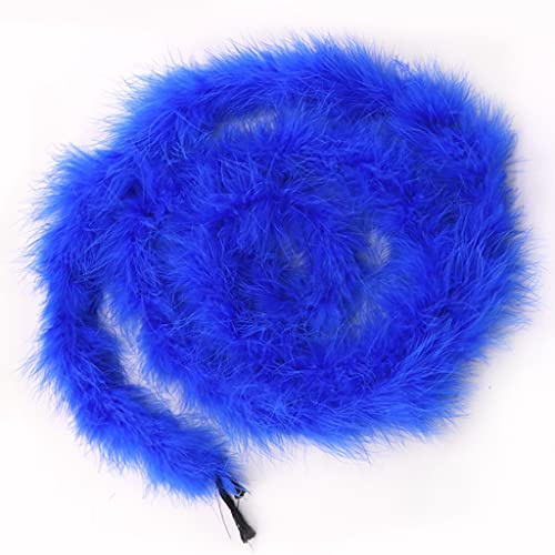 Egurs Fjäderboa 200 cm fluffig girlang fjäderkrans för sömnad hantverk dekoration handgjord fest girlang dekoration kostym tillbehör marinblå