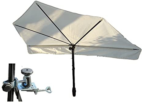 Holly KLEINER MOBILER UV SONNENSCHIRM - FÄCHER - NATUR - mit Multihalterung 360 ° Drehbar- MADE in BADEN WÜRTTEMBERG