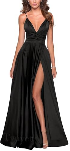 Tvuyet Black Evening Dresses for Women Elegant 2025 Long Prom Dresses for Women Ball Gown Black 12