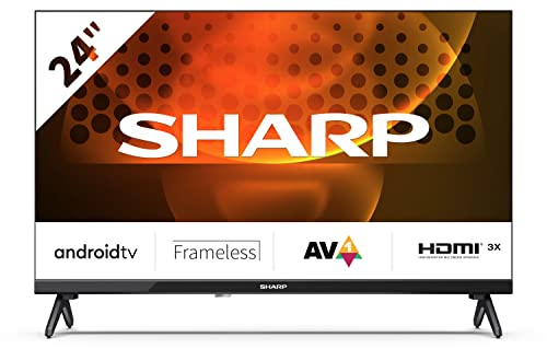 SHARP 24FH6EA HD Ready Frameless Android TV 60cm (24 Zoll), 3X HDMI, 2X USB, Dolby Digital, Active Motion 400