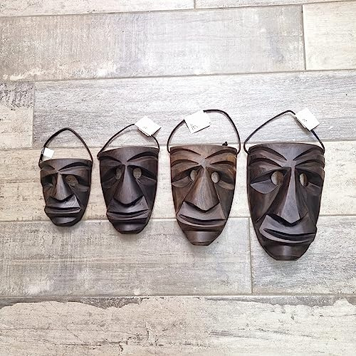 Generico Maschera Mamuthones Larga in Legno da Parete in 4 Dimensioni Tradizione sarda (14x20 cm)