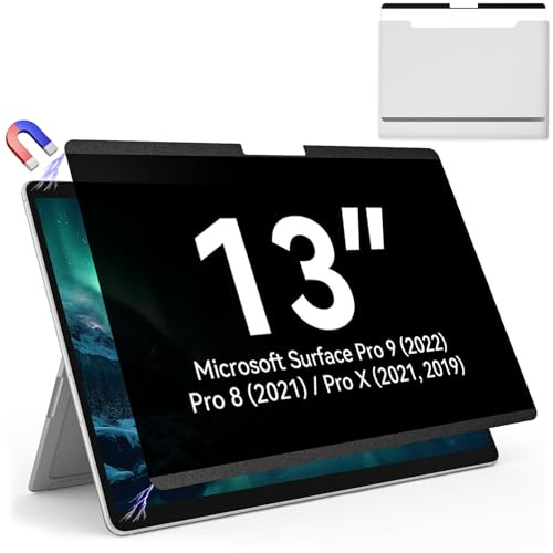 Magnetiskt integritetsskydd för Surface Pro 11/10/9/8/X – 13 tum antireflexfilter, anti-blått ljusfilm, avtagbar sköld Microsoft Surface Pro 9-tillbehör, matt bubbelfritt skydd