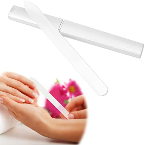 Lima per Unghie in Vetro con Custodia - Lima Unghie Professionale per Manicure Perfetta - Limatura di Precisione - Lima di Vetro Durevole - Finitura Liscia Lima per Unghie in Vetro con Custodia
