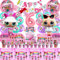 Lol Decorazioni Compleanno 6 Anni,101 pezzi Stoviglie per Feste di Surprise,Palloncini Surprise,Surprise Addobbi Tovaglia,Piatti,Tovaglioli, Tovaglia,Tazza,Decorazioni Compleanno Ragazza