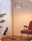 EDISHINE Lampadaire sur Pied Salon, Lampadaire à Arc avec Abat-jour Double, 2700K-6000K Dimmable en Continu par Télécommande et Pédale, E27 Ampoule LED Fournie, Lampadaire Boho pour Chambre, Noir