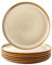 LeRatio Dinner Plates Set of 6-27cm Scratch Resistant Ceramic Dinnerware Set, Dishwasher and Microwave Safe, Dessert/Pasta/Salad Plates, Cappuccino